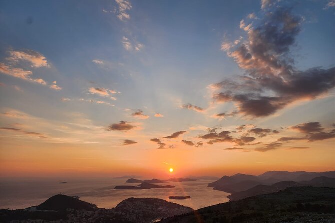 Sunset and Wine / Dubrovnik Sunset Tour and Premium Wine Tasting - Mount Srđ at sunset, the main reason to book
