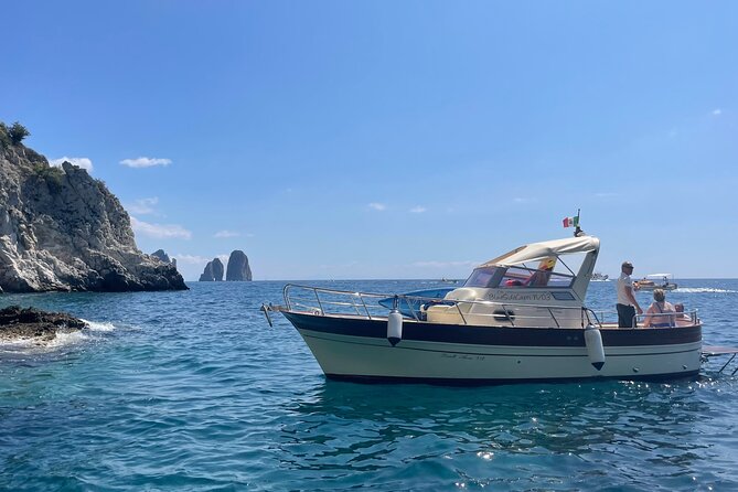 Three Hour Private Guided Tour of Capri with a luxury Gozzo cabin cruiser - Green Grotto, where the water does the work