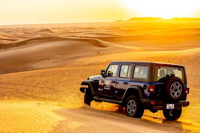 VIP Desert Safari Private & Front Area VIP Table Service - Sunset photos, sandboarding, and a camel ride