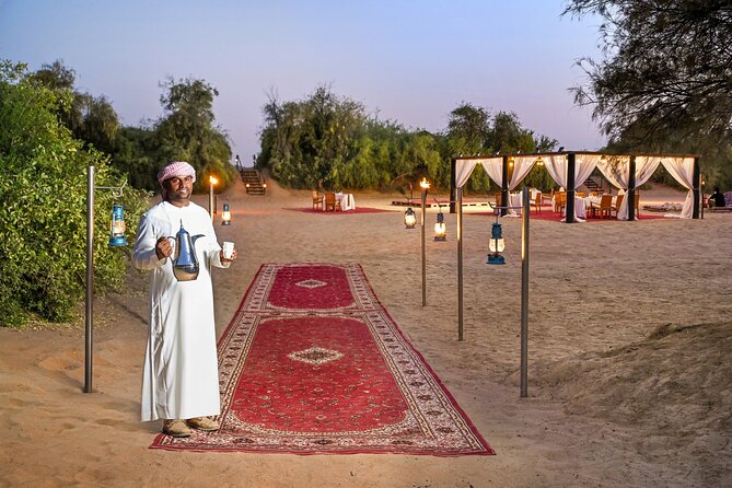 VIP Dubai Sunset Desert Safari: Camel Ride, BBQ, Unlimited Spirit - Camel ride and sandboarding at the Bedouin-style camp