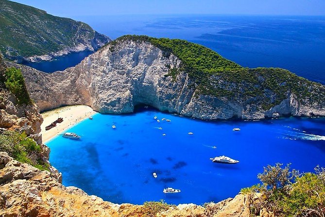 VIP Full Day Tour Shipwreck Blue Caves and top view - Xigia Beach offers a quick sulfur-spring stop